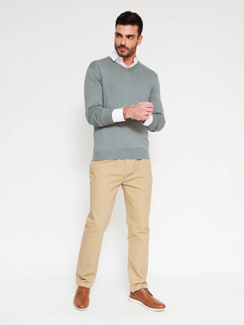 SWEATER HOMBRE CACHAREL ALGODÓN CUELLO EN V - 4