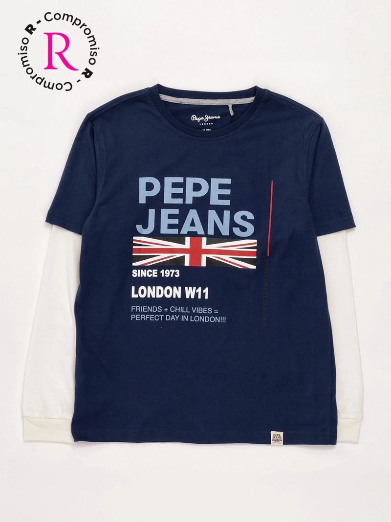 POLERA NIÑO PEPE JEANS ALGODÓN MANGA LARGA - 1