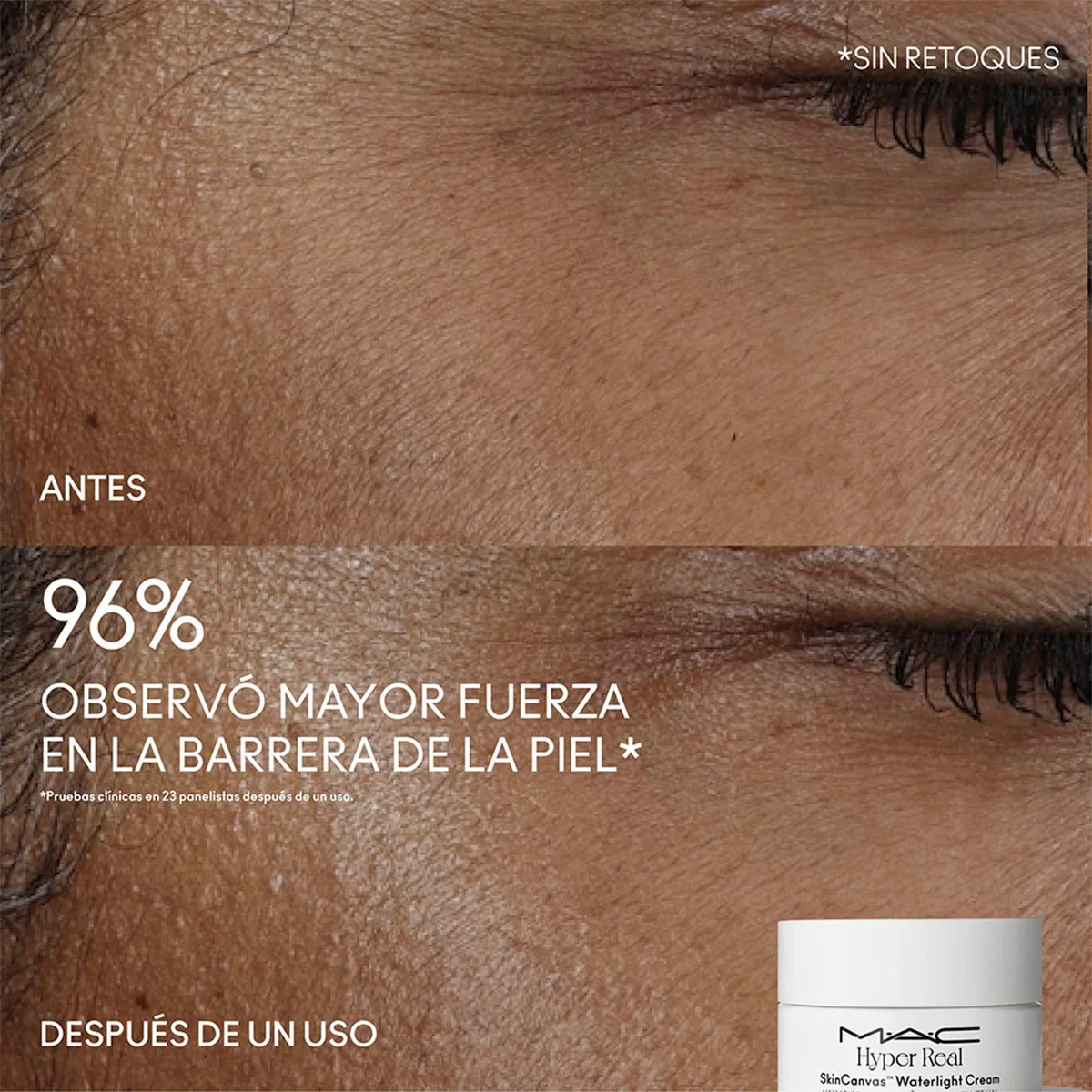 CREMA HIDRATANTE HYPER REAL SKINCANVAS WATERLIGHT CREAM HA3 MOITURIZER MAC 15ML 
 - 3