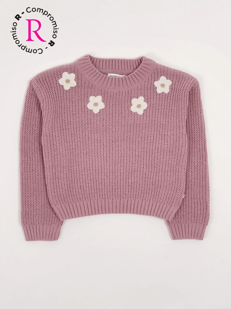 SWEATER NIÑA HARVEST CHENILLE PARCHES - 1