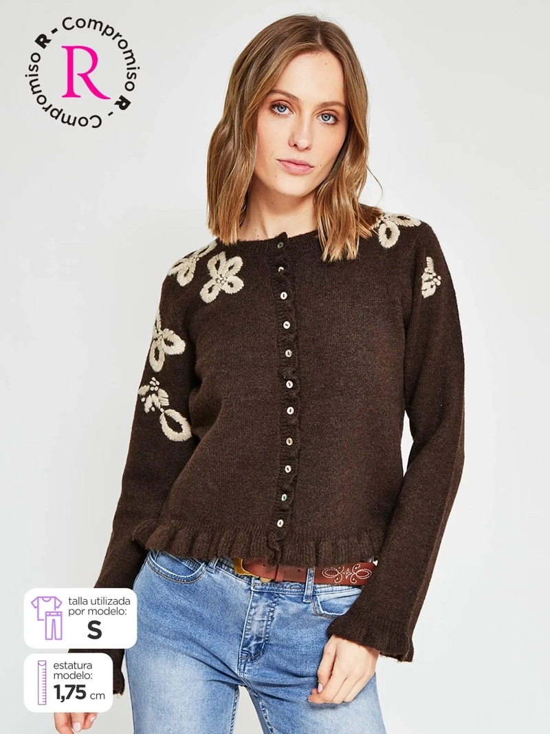 CARDIGAN MUJER TATIENNE BORDADO - 1
