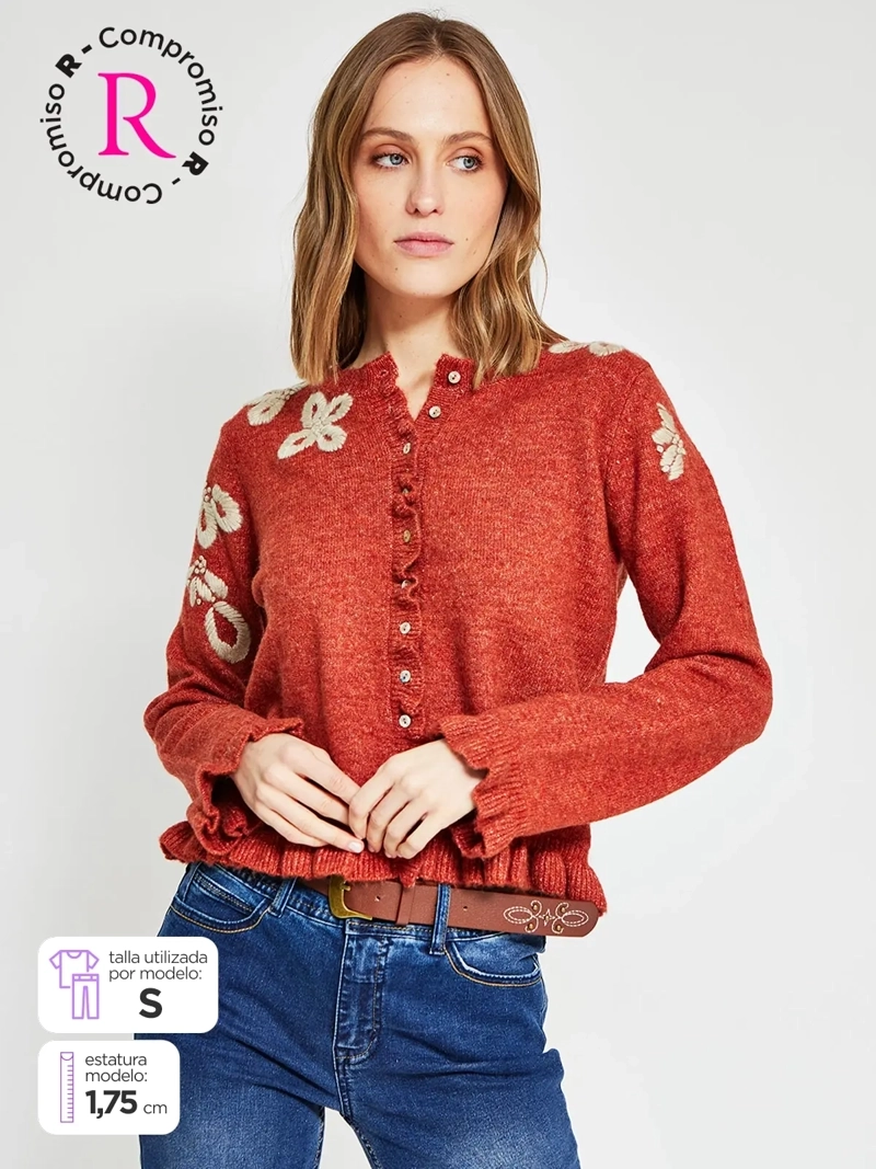CARDIGAN MUJER TATIENNE BORDADO - 1