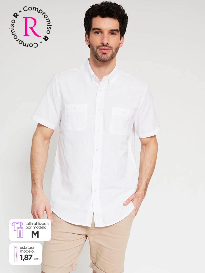 CAMISA HOMBRE KENNETH STEVENS ALGODÓN MANGA CORTA - 1