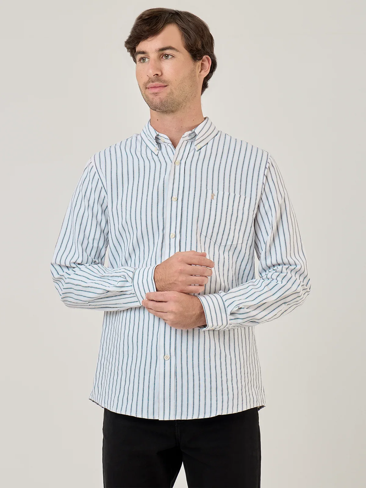 CAMISA HOMBRE KENNETH STEVENS ALGODÓN MANGA LARGA - 1