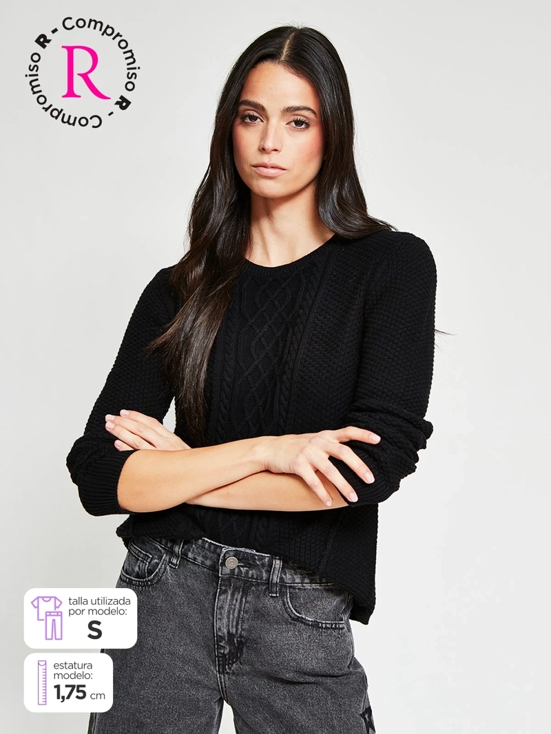 SWEATER MUJER BARBADOS ALGODÓN TRENZADO - 1