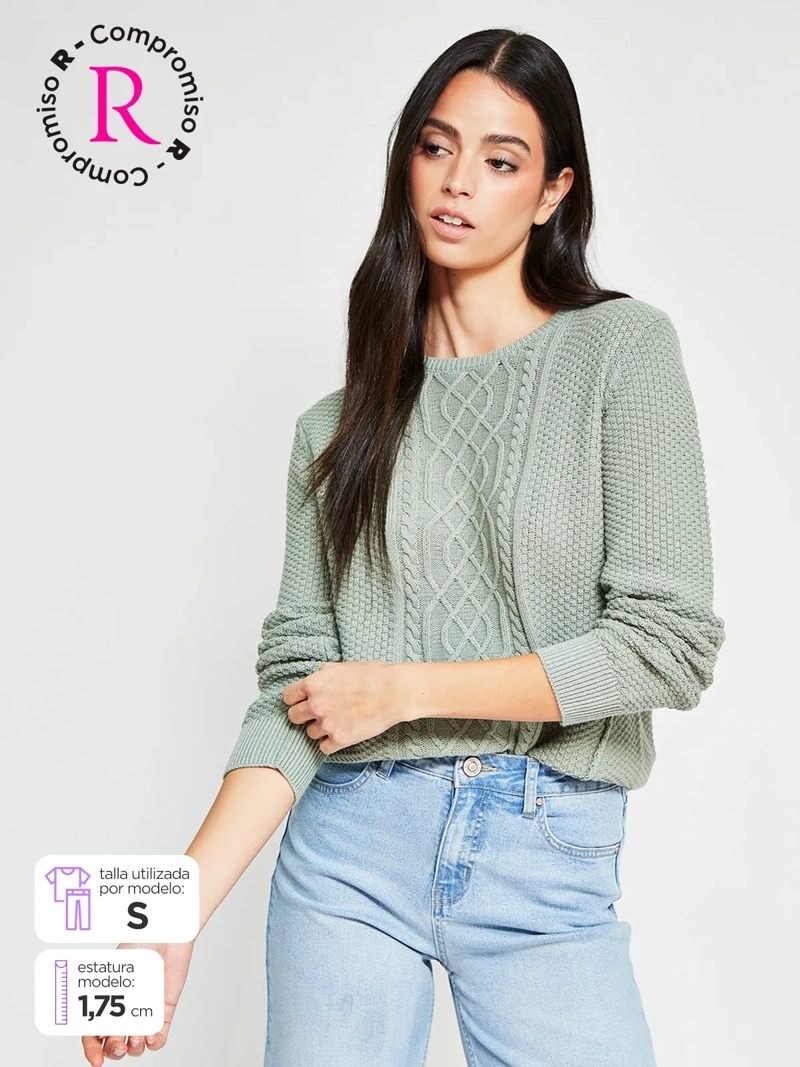 SWEATER MUJER BARBADOS ALGODÓN TRENZADO