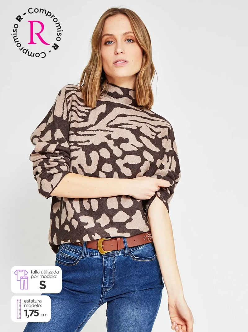 SWEATER MUJER TATIENNE ESTAMPADO ANIMAL - 1