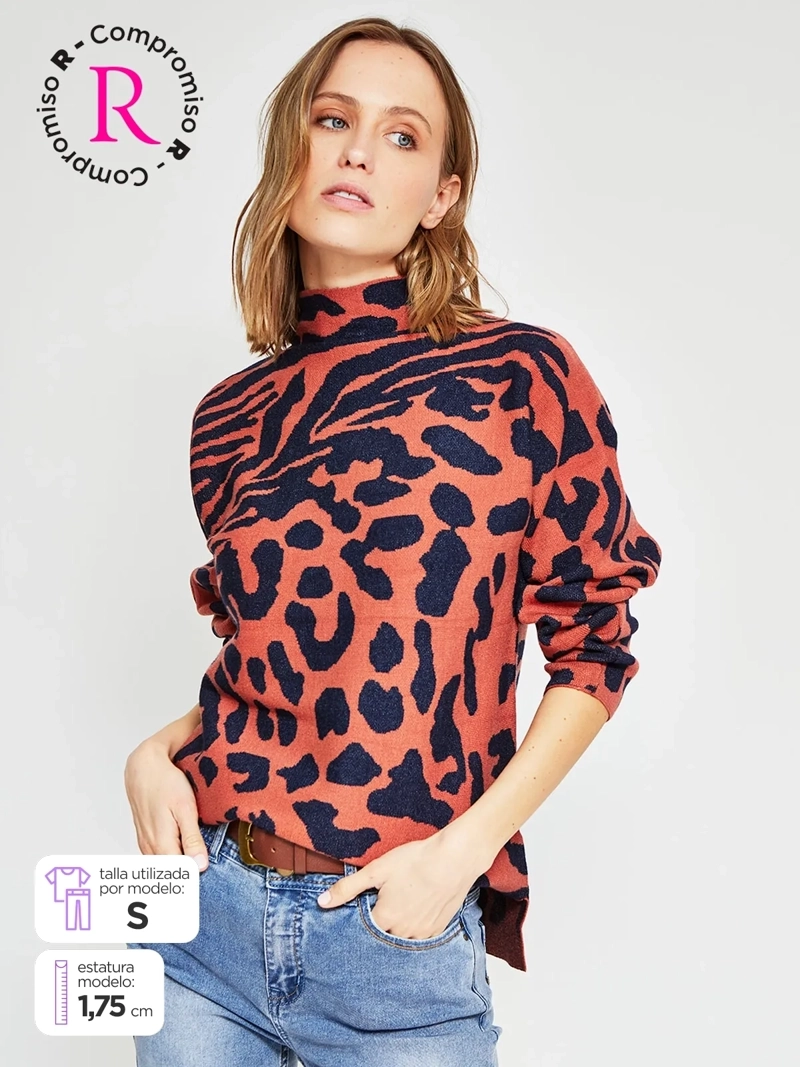 SWEATER MUJER TATIENNE ESTAMPADO ANIMAL - 1