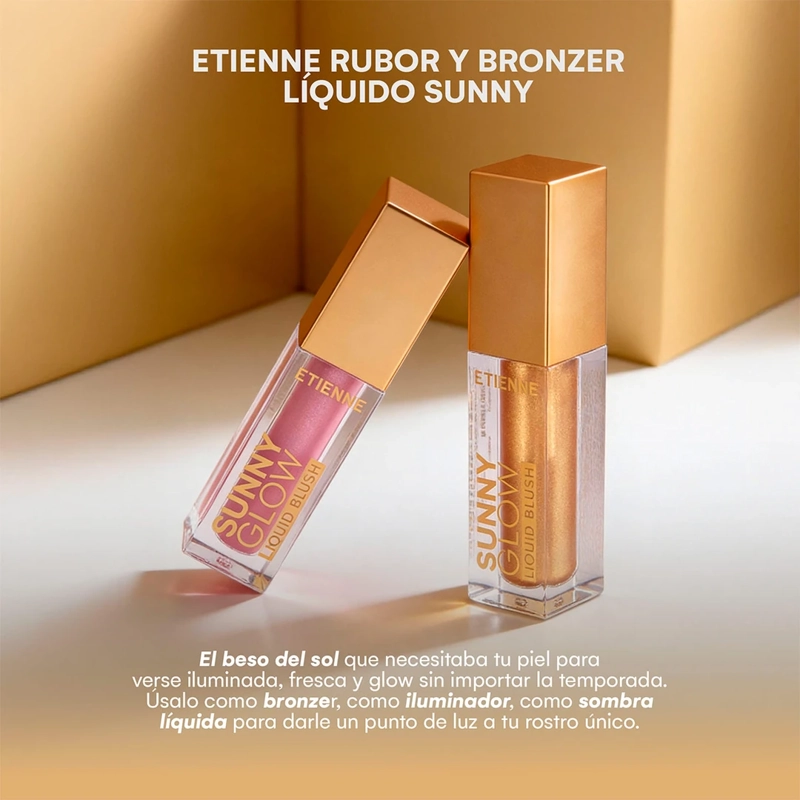 RUBOR LÍQUIDO ETIENNE SUNNY GLOW ROSE 4GR - 4