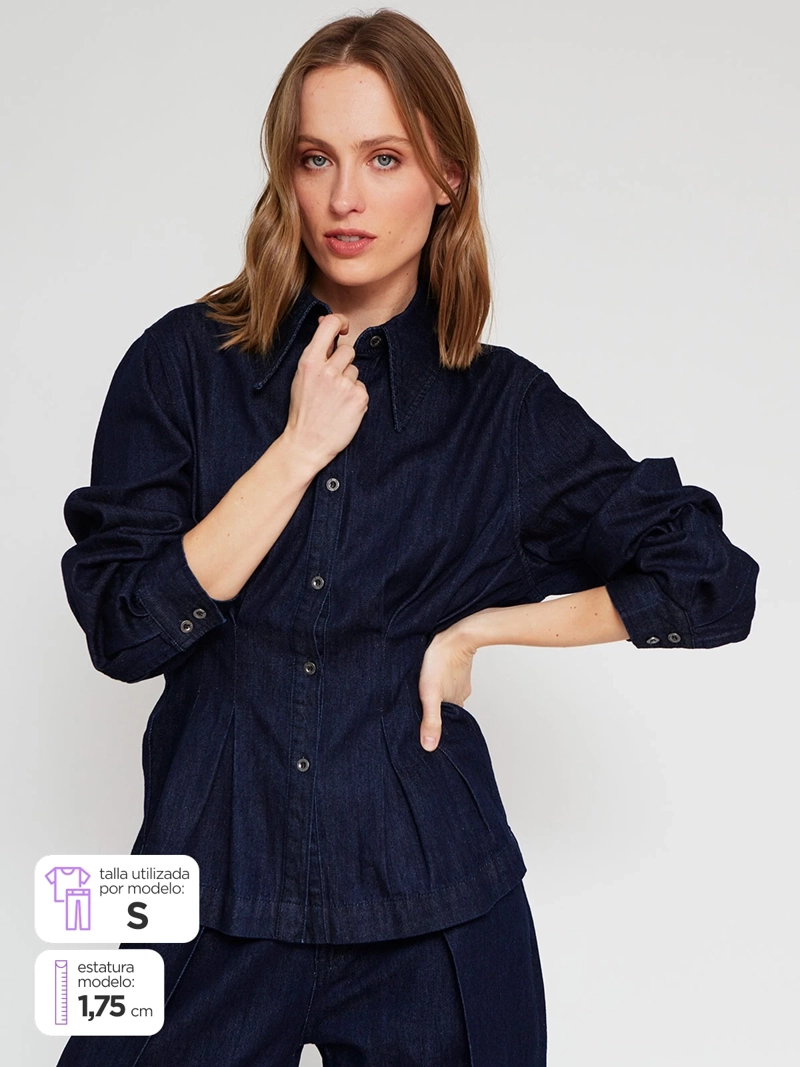 BLUSA MUJER MARQUIS - BELÉN SOTO ALGODÓN DENIM PINZAS - 2