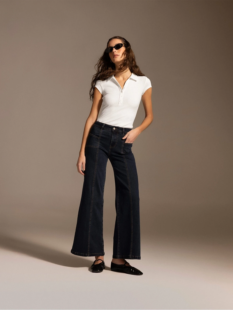 JEANS MUJER MARQUIS ALGODÓN FLARE ALFORZAS - 3