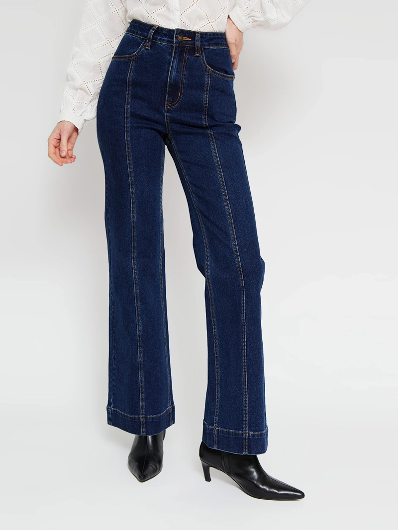 JEANS MUJER MARQUIS ALGODÓN FLARE ALFORZAS - 2