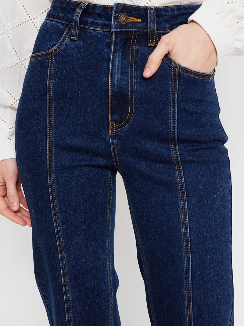 JEANS MUJER MARQUIS ALGODÓN FLARE ALFORZAS - 4