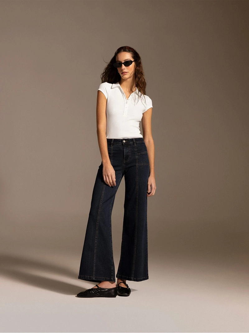 JEANS MUJER MARQUIS ALGODÓN FLARE ALFORZAS - 2