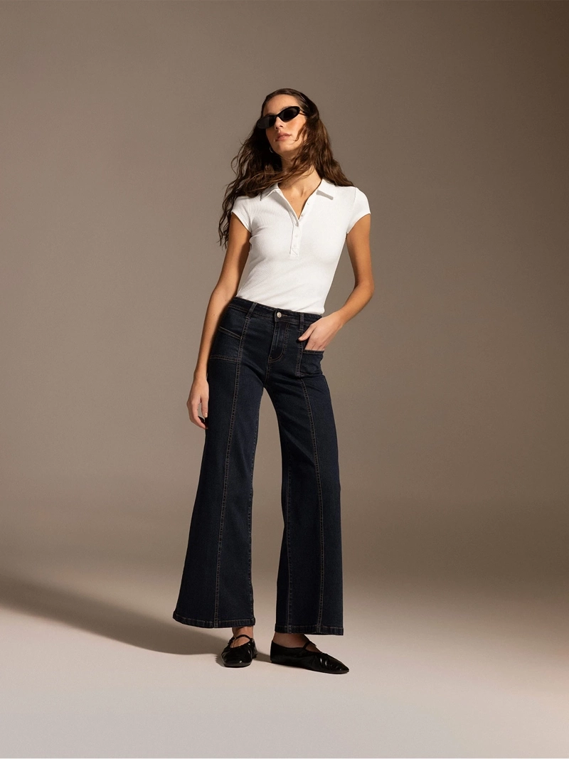 JEANS MUJER MARQUIS ALGODÓN FLARE ALFORZAS - 3