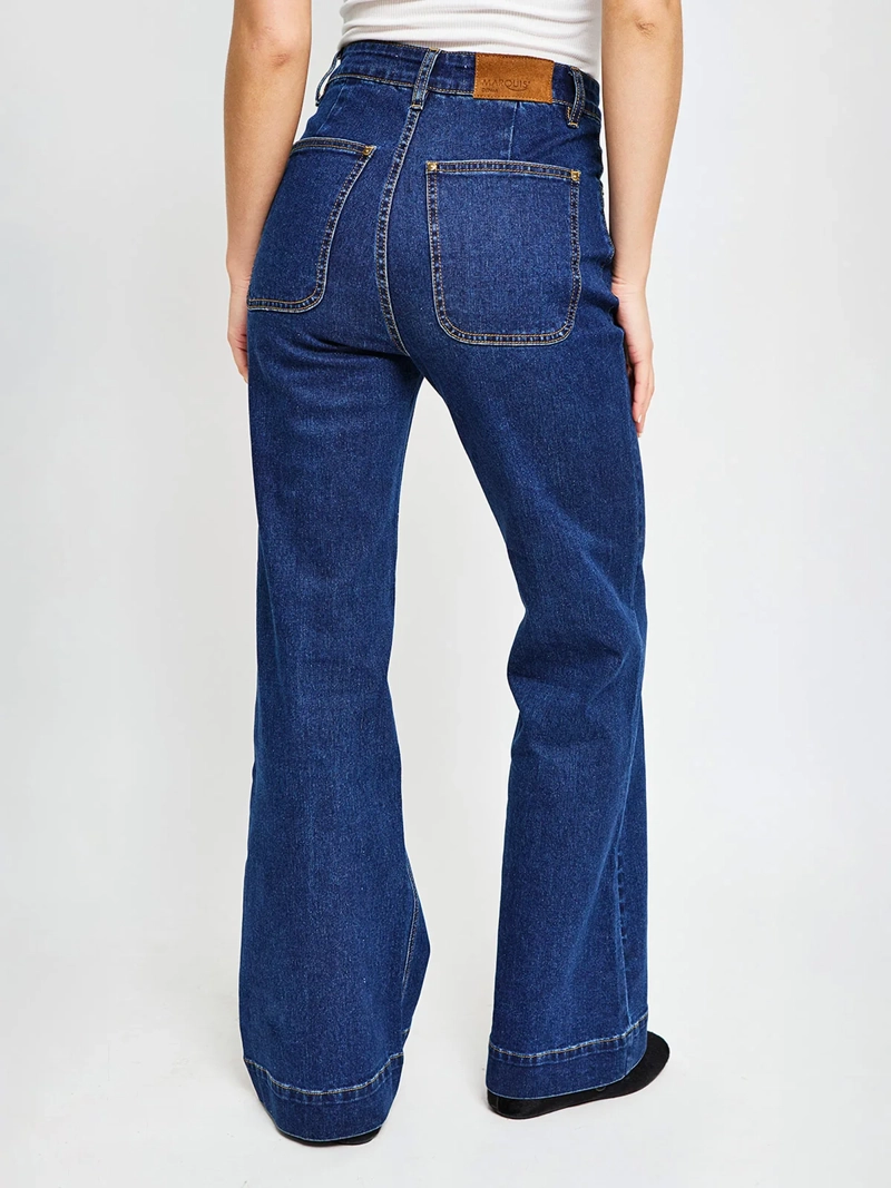 JEANS MUJER MARQUIS ALGODÓN FLARE ALFORZAS - 6