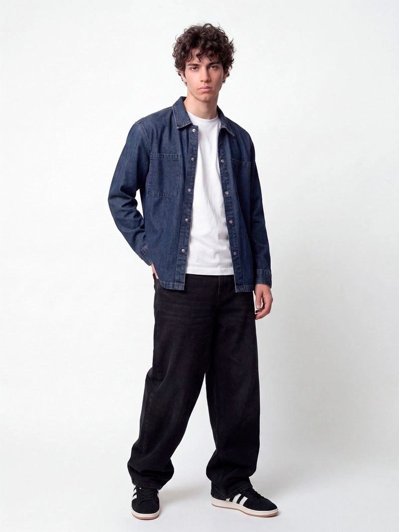 SOBRECAMISA HOMBRE INDEX ALGODÓN DENIM BOTONES - 3