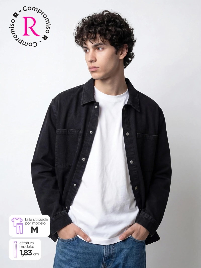 SOBRECAMISA HOMBRE INDEX ALGODÓN DENIM BOTONES - 1