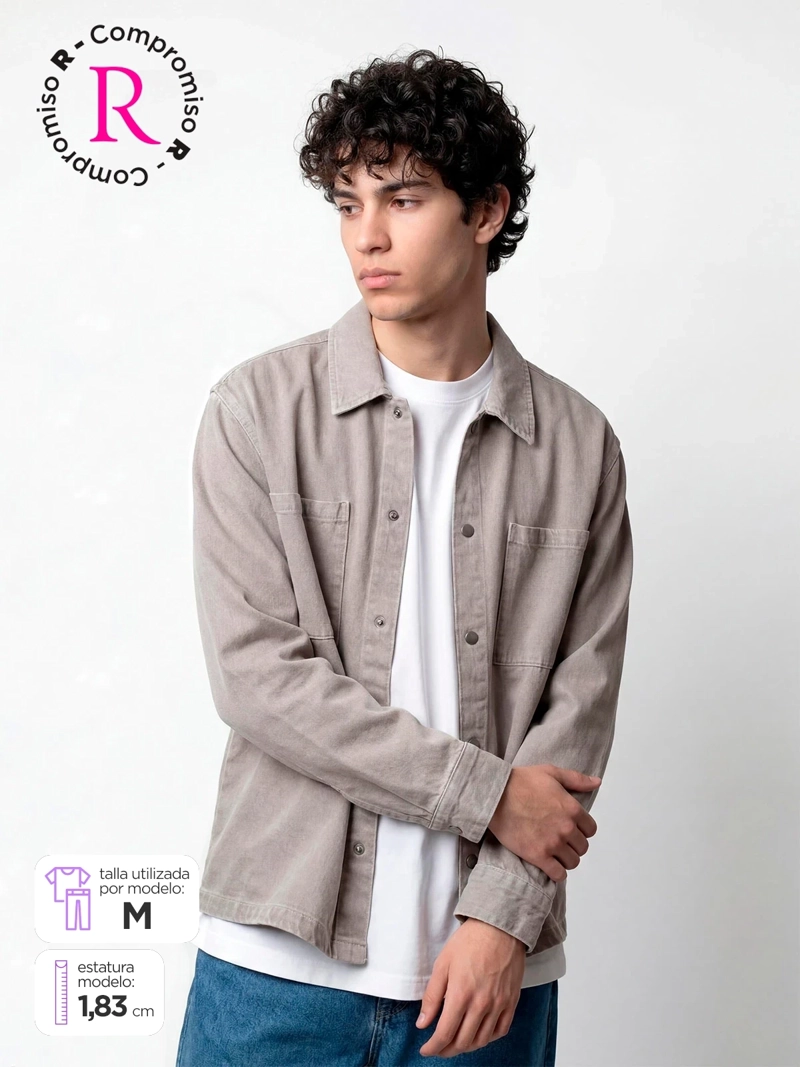 SOBRECAMISA HOMBRE INDEX ALGODÓN DENIM BOTONES - 1
