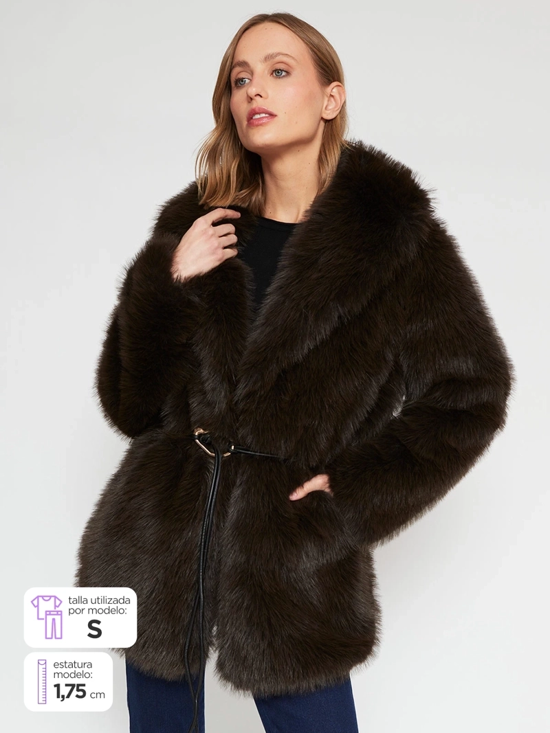 CHAQUETA MUJER MARQUIS EFECTO PIEL CINTURÓN - 2