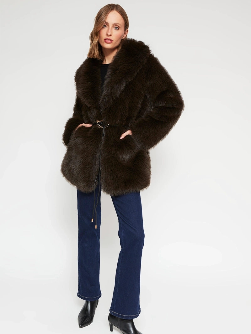 CHAQUETA MUJER MARQUIS EFECTO PIEL CINTURÓN - 6