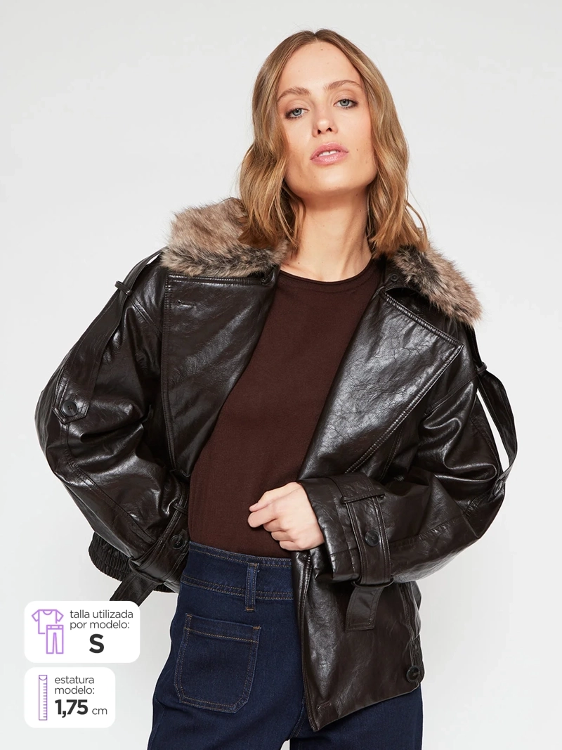 CHAQUETA MUJER MARQUIS EFECTO PIEL - 1