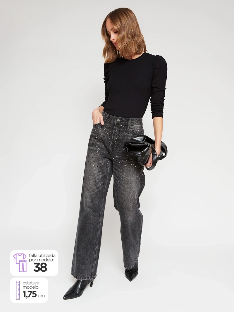 JEANS MUJER MARQUIS ALGODÓN STRASS - 1