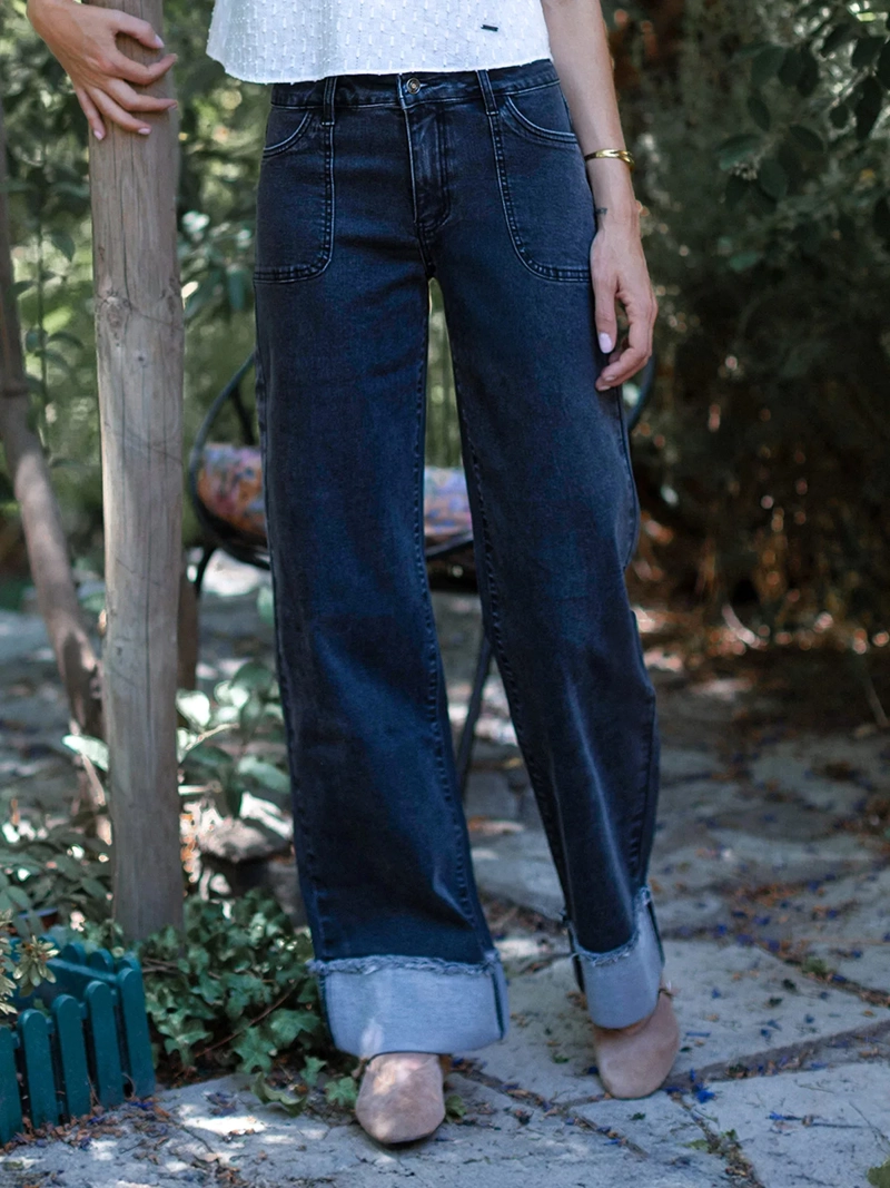 PANTALÓN MUJER RAINDOOR ALGODÓN WIDELEG
