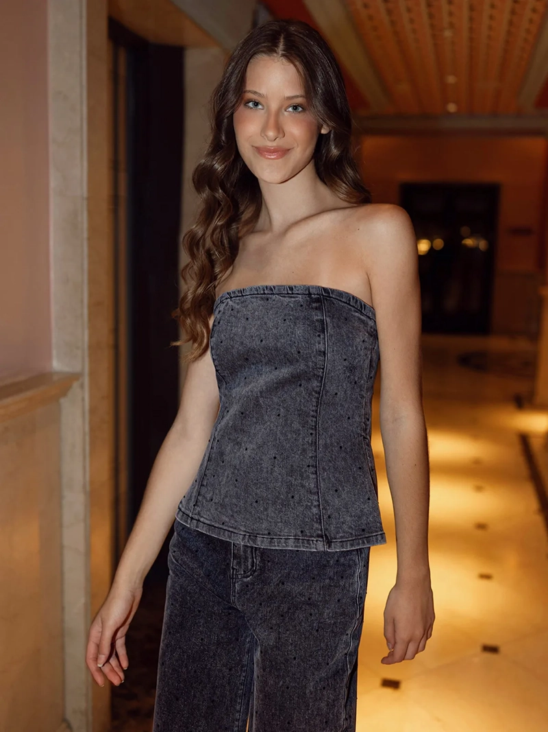 BLUSA MUJER RAINDOOR ALGODÓN STRAPLESS - 1