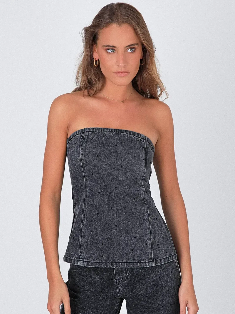 BLUSA MUJER RAINDOOR ALGODÓN STRAPLESS - 3