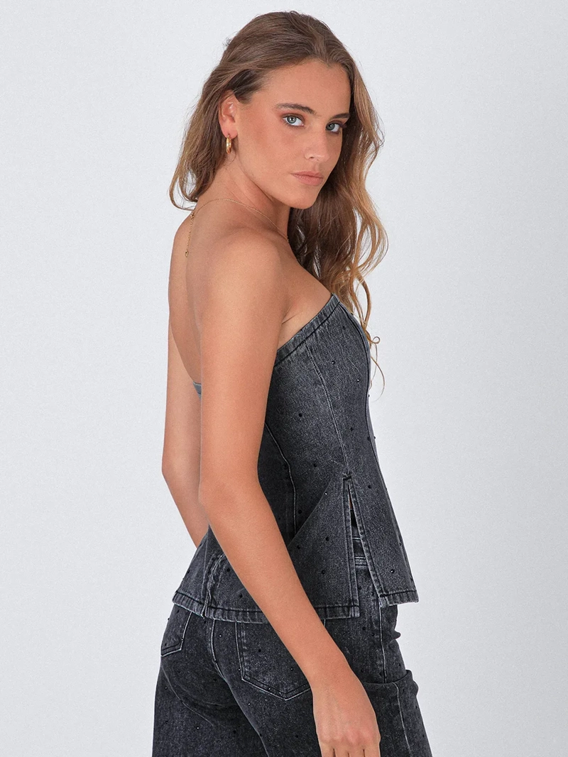 BLUSA MUJER RAINDOOR ALGODÓN STRAPLESS - 4
