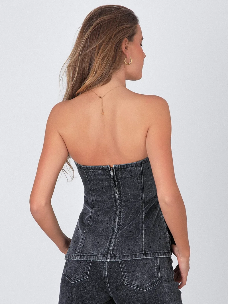 BLUSA MUJER RAINDOOR ALGODÓN STRAPLESS - 5