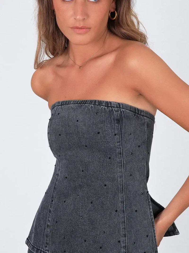 BLUSA MUJER RAINDOOR ALGODÓN STRAPLESS - 6