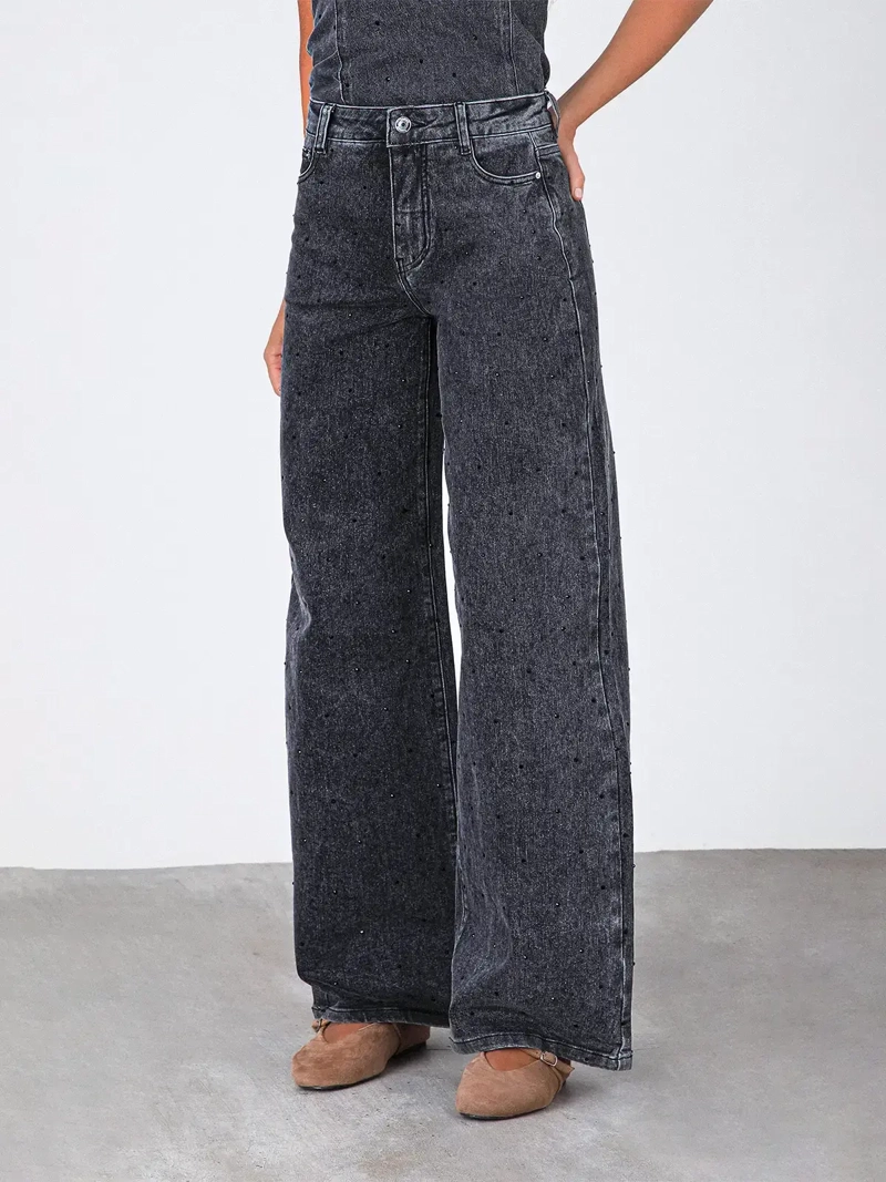 PANTALÓN MUJER RAINDOOR ALGODÓN STRASS - 3