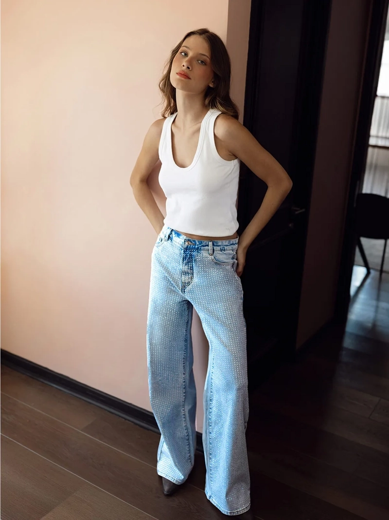 PANTALÓN MUJER RAINDOOR ALGODÓN WIDELEG - 1