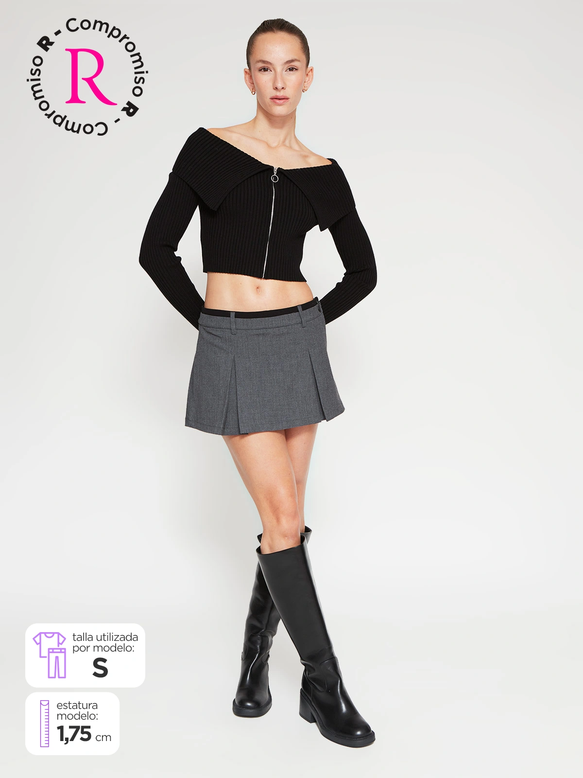 FALDA SHORT MUJER INDEX PLISADA - 1