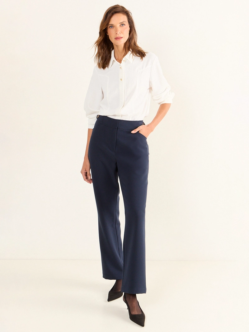 PANTALÓN MUJER MA GRIFFE RECTO FORMAL BOTONES - 1