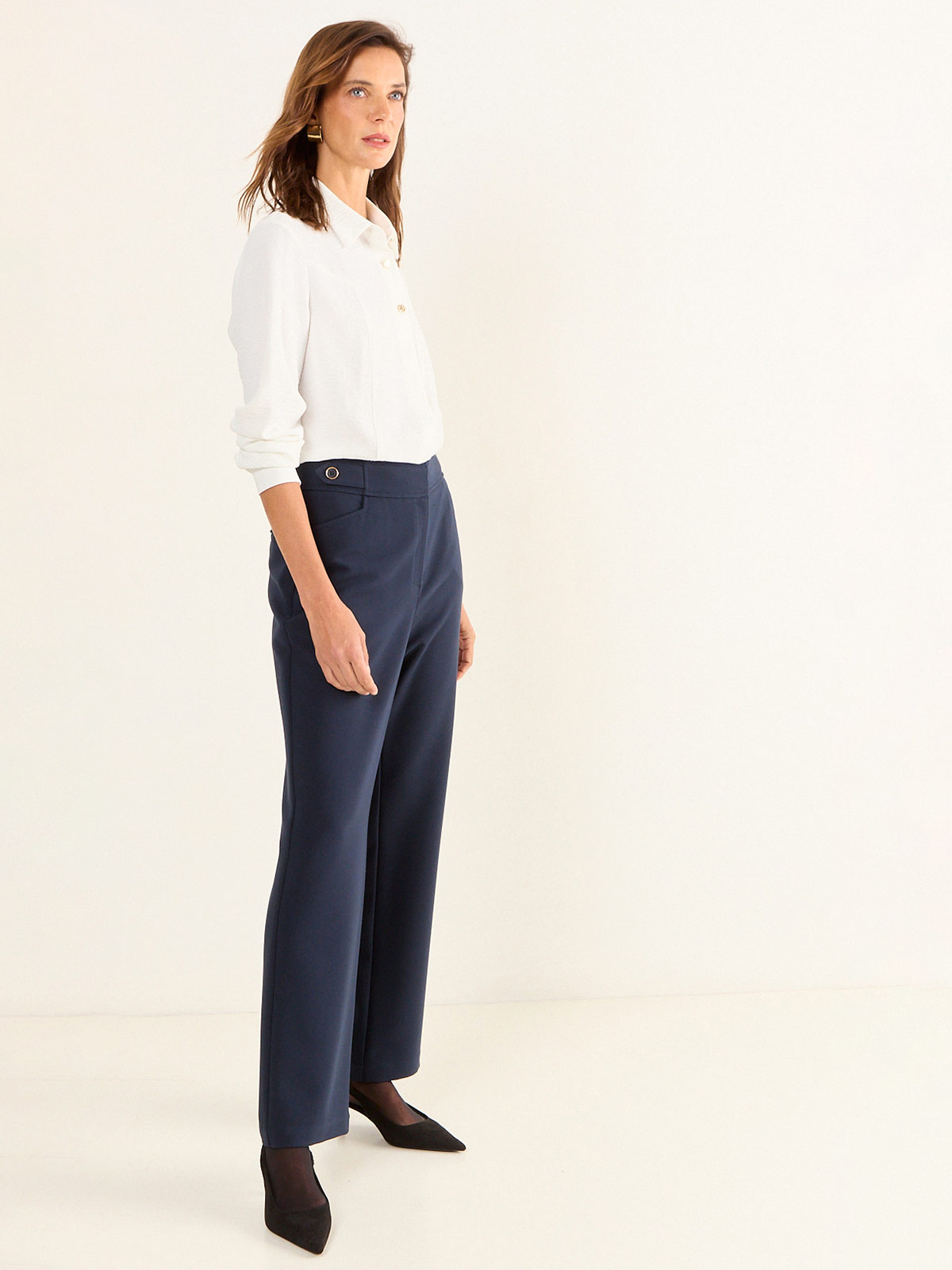 PANTALÓN MUJER MA GRIFFE RECTO FORMAL BOTONES - 2