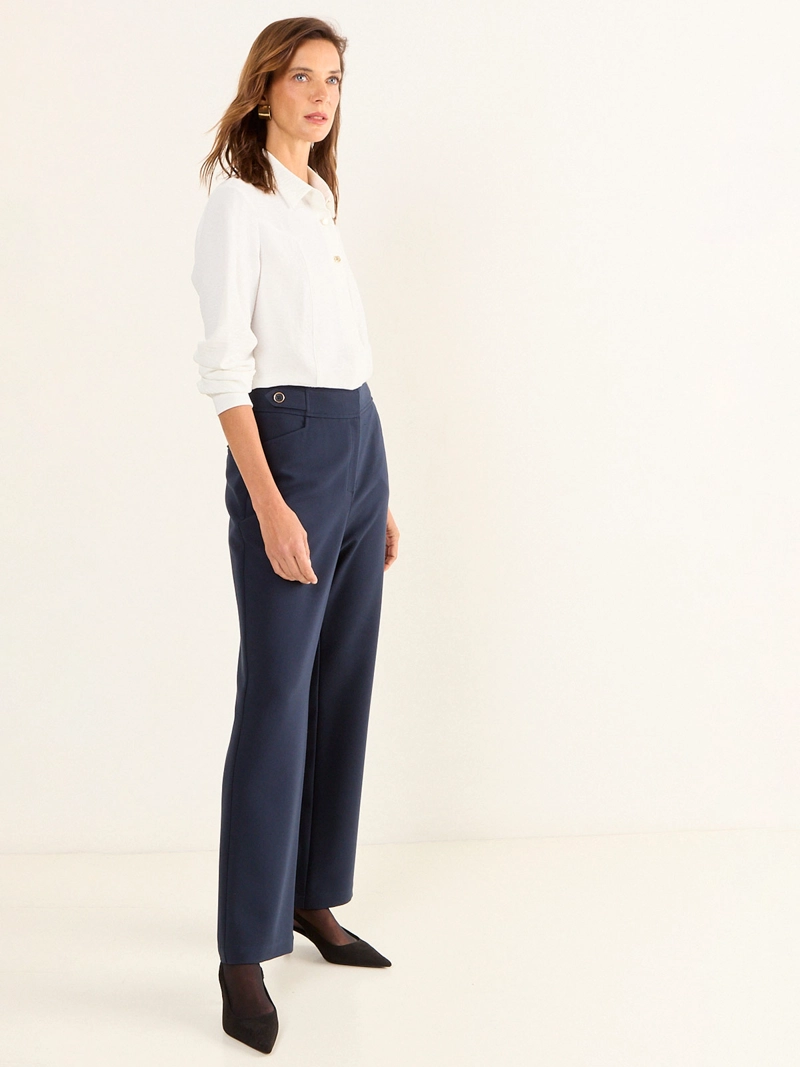PANTALÓN MUJER MA GRIFFE RECTO FORMAL BOTONES - 2