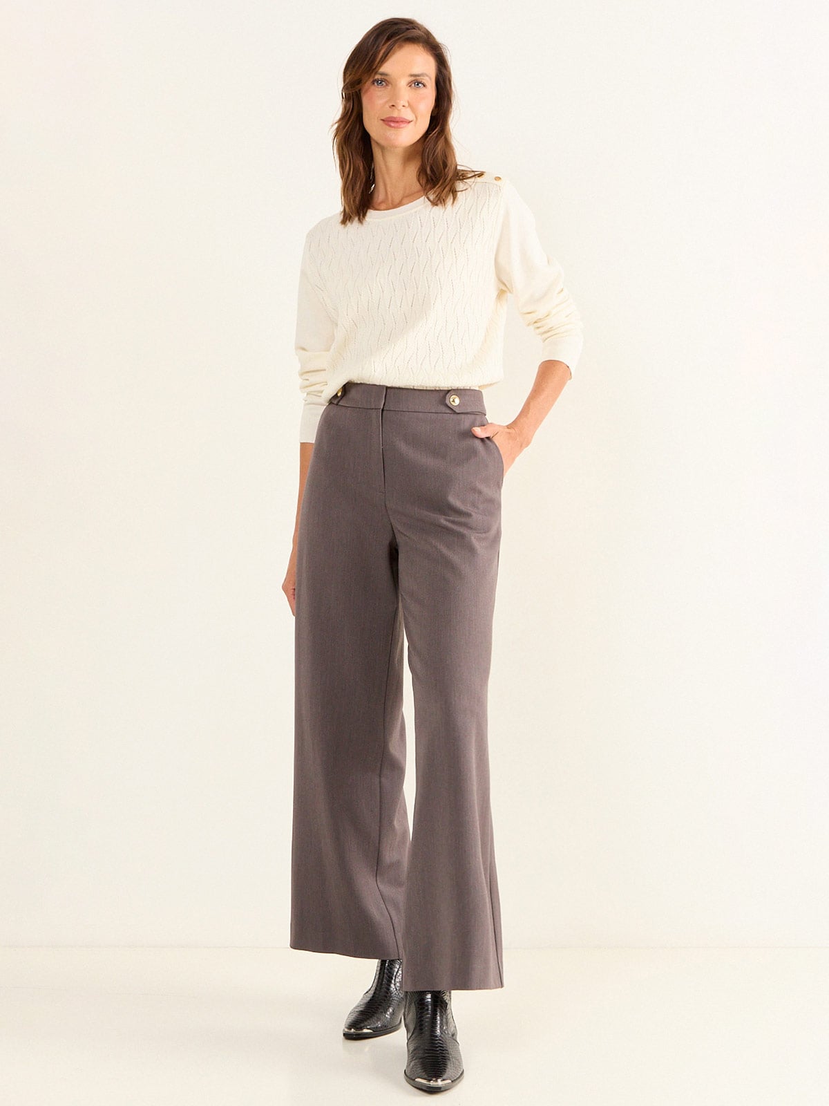 PANTALÓN MUJER MA GRIFFE WIDE LEG FORMAL - 1