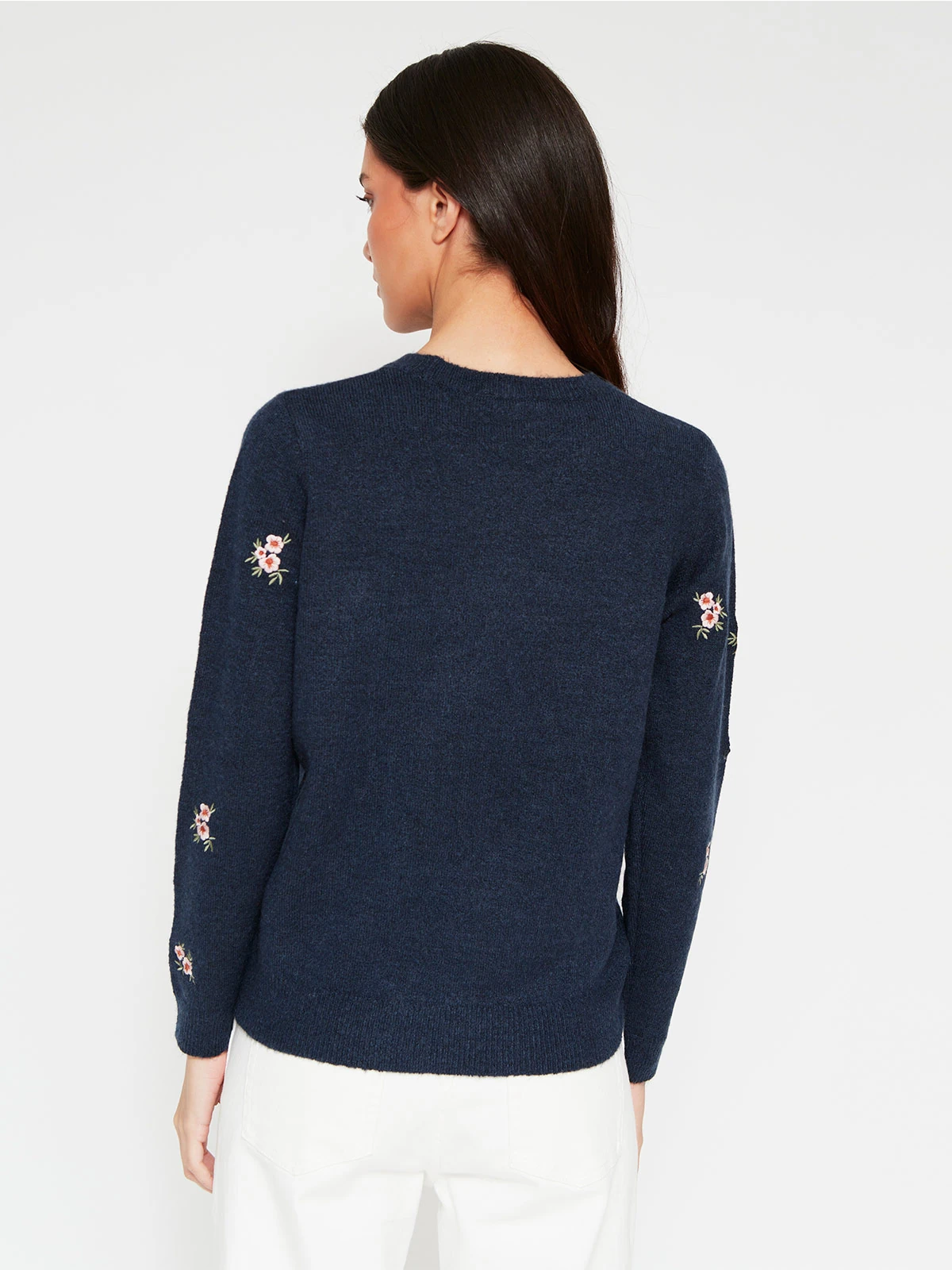 SWEATER MUJER AZIZ MANGA LARGA BORDADO - 2