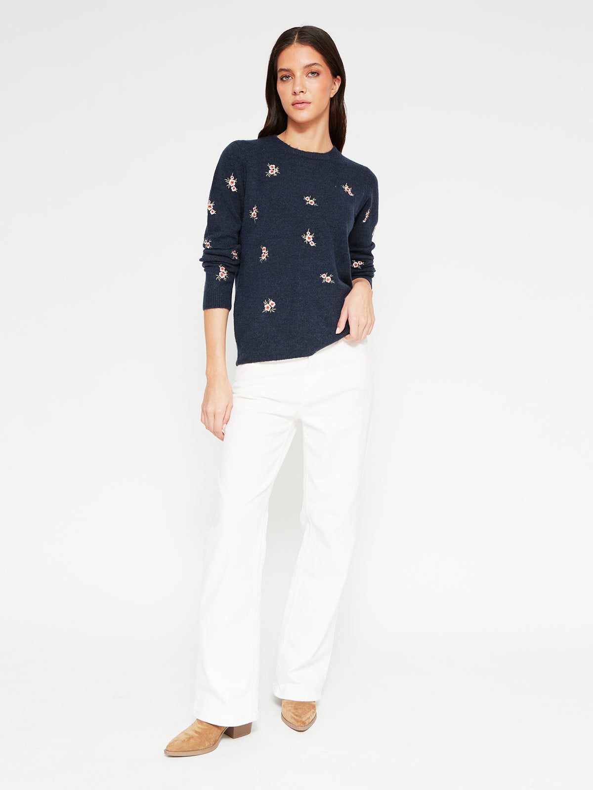 SWEATER MUJER AZIZ MANGA LARGA BORDADO - 4