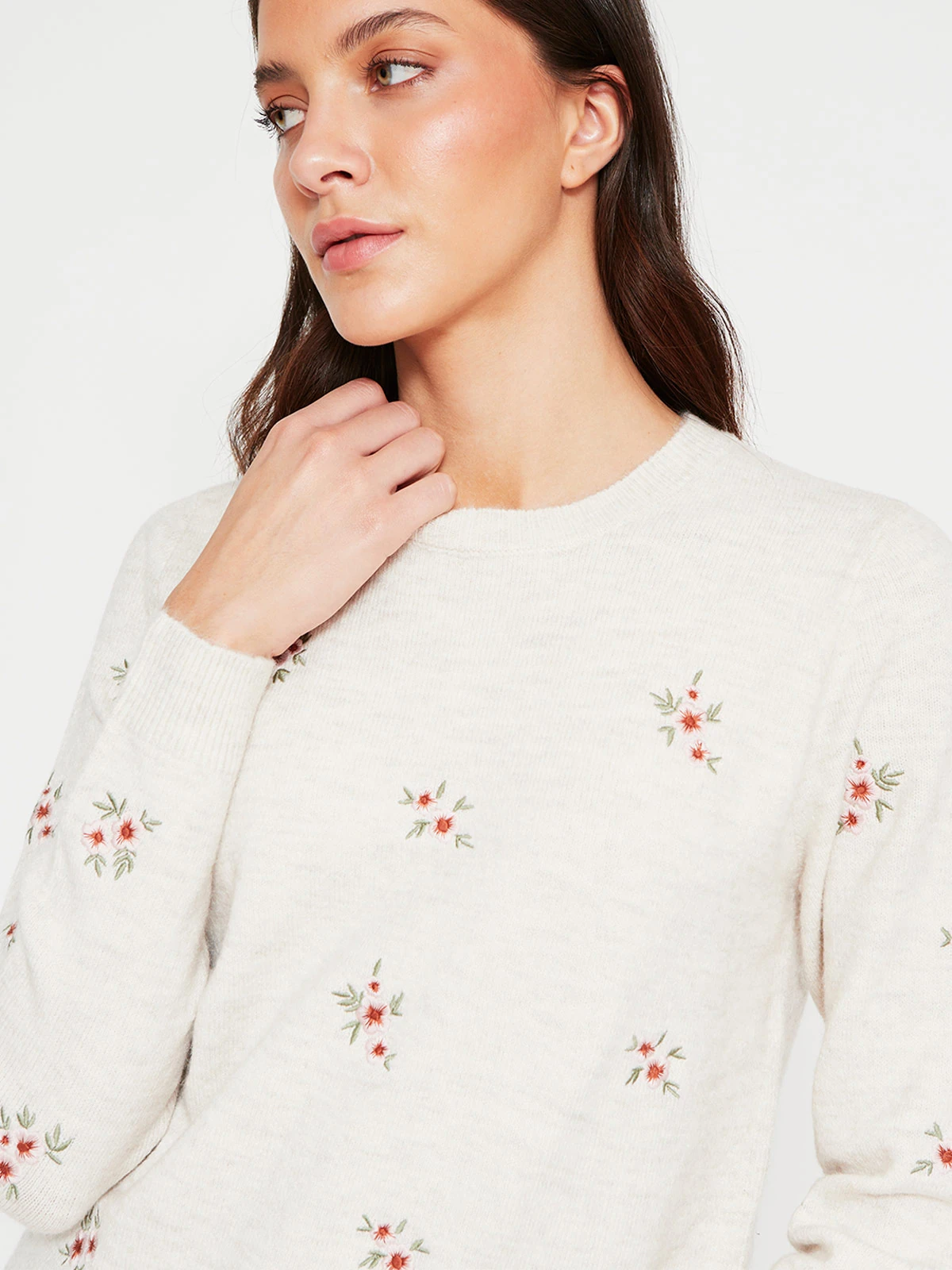 SWEATER MUJER AZIZ MANGA LARGA BORDADO - 3