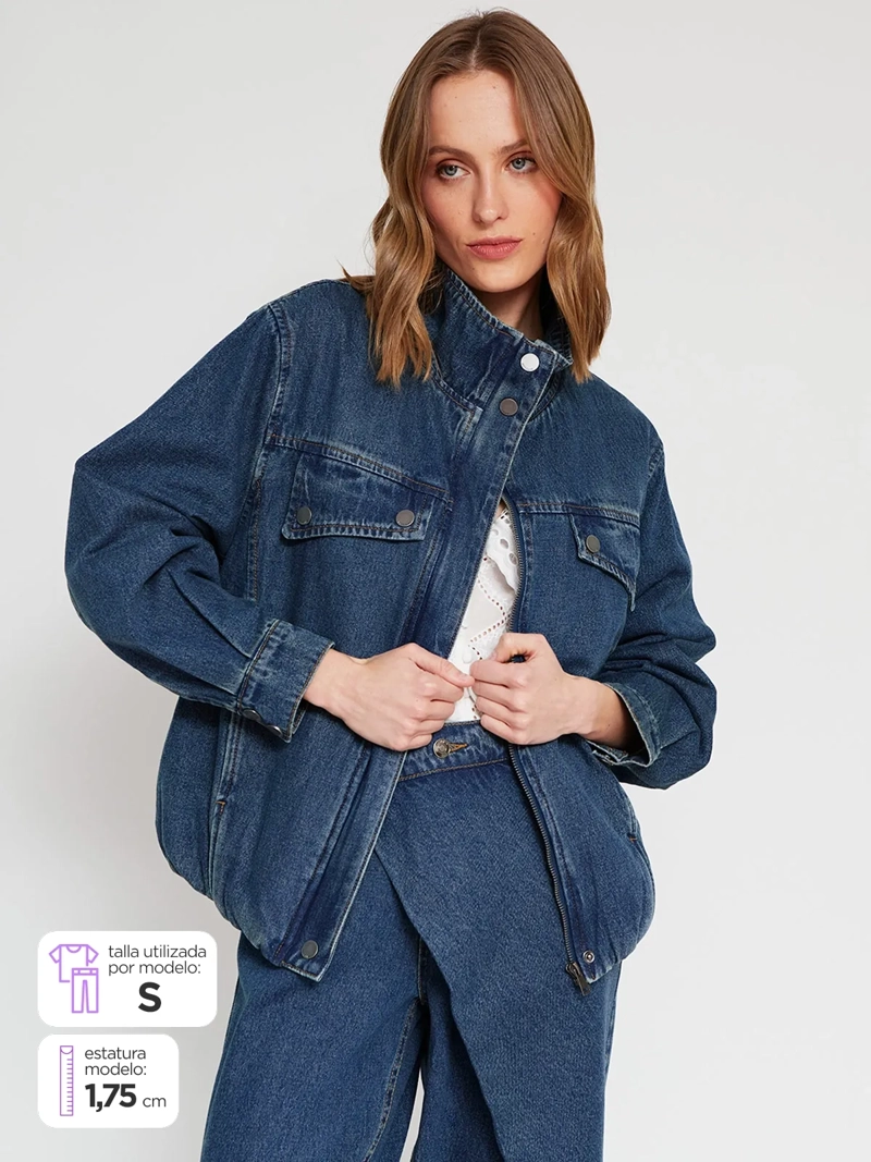 CHAQUETA MUJER MARQUIS ALGODÓN BOMBER DENIM - 1