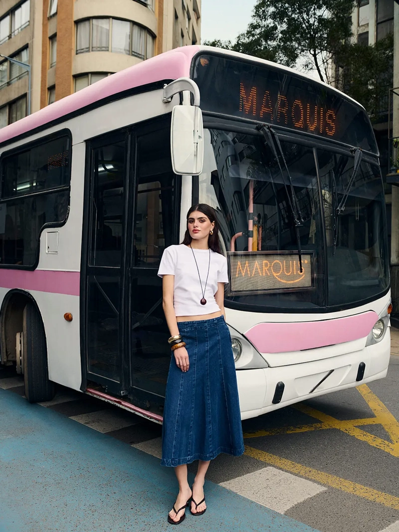 FALDA MUJER MARQUIS - BELÉN SOTO ALGODÓN DENIM EVASE - 1