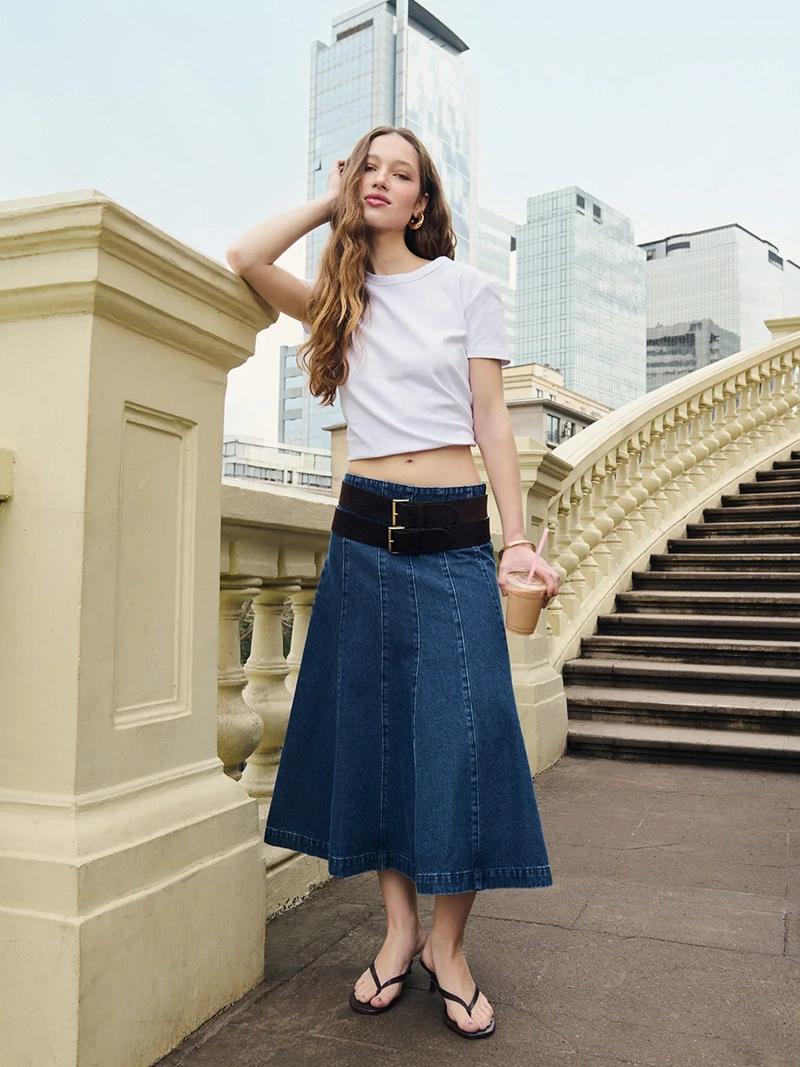 FALDA MUJER MARQUIS - BELÉN SOTO ALGODÓN DENIM EVASE - 2