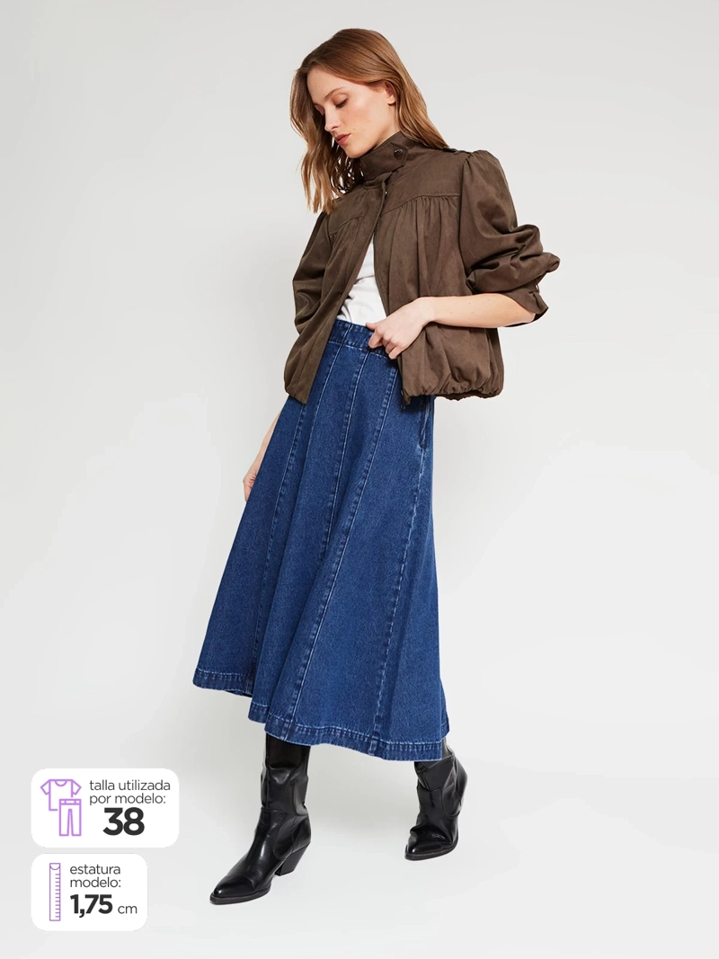 FALDA MUJER MARQUIS - BELÉN SOTO ALGODÓN DENIM EVASE - 3