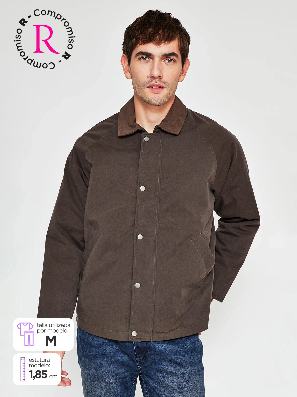 CHAQUETA HOMBRE CACHAREL ALGODÓN CUELLO CAMISERO