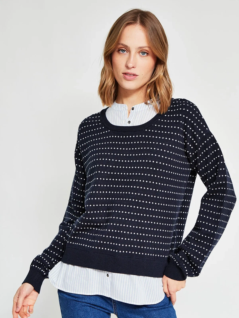 SWEATER MUJER AZIZ CUELLO RUFFLE MANGA LARGA - 2