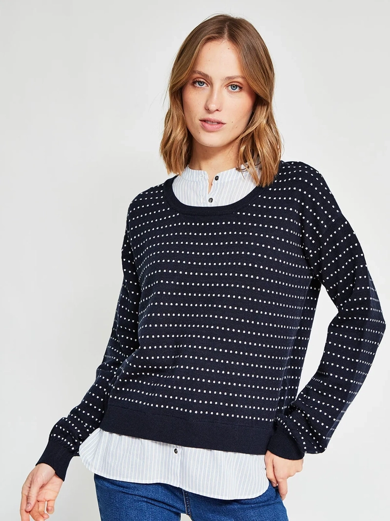 SWEATER MUJER AZIZ CUELLO RUFFLE MANGA LARGA - 2
